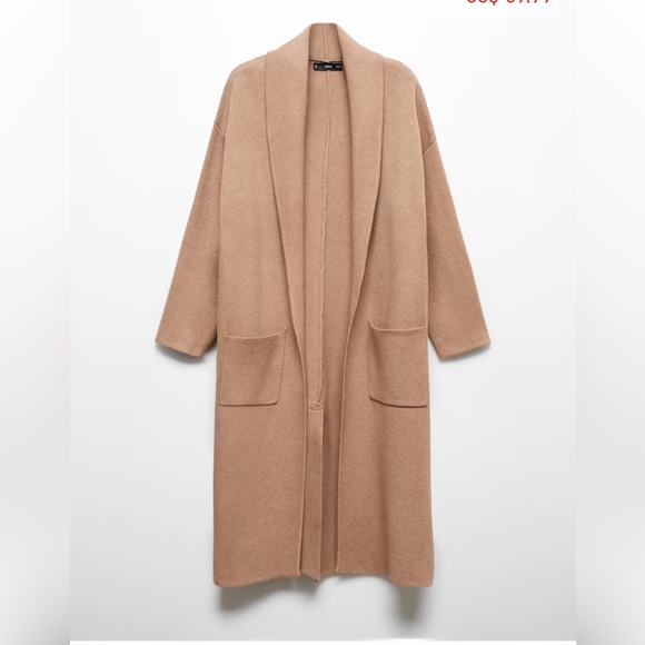 Mango Oversized knitted coat with pockets, XS - Picture 1 of 8